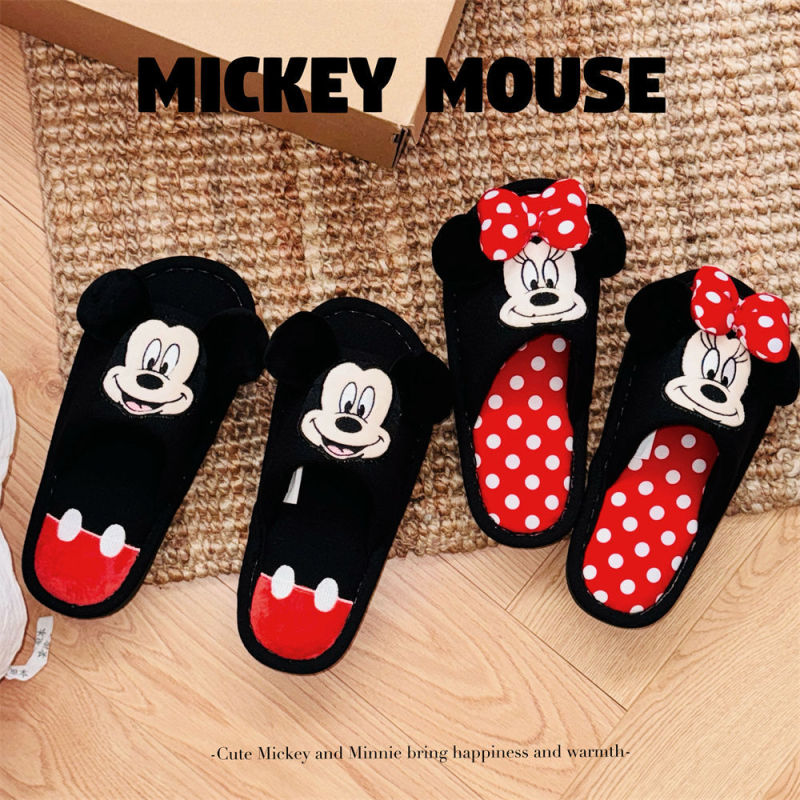 Couple Men and Women Sweat-Absorbent Cotton and Linen Slippers Fun Mickey and Minnie Genuine Spring and Summer Personalized Student Floor Shoes Couple Men and Women Sweat-Absorbent Cotton and Linen Slippers Fun Mickey and Minnie Genuine Spring and Summer Personalized Student Floor Shoes