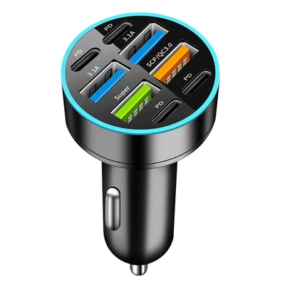 USB Multi-Port Fast Charging Head – Mobil şarj cihazları - c9-8usb-4pd4usb-super-fast-charge-black-opp-bag