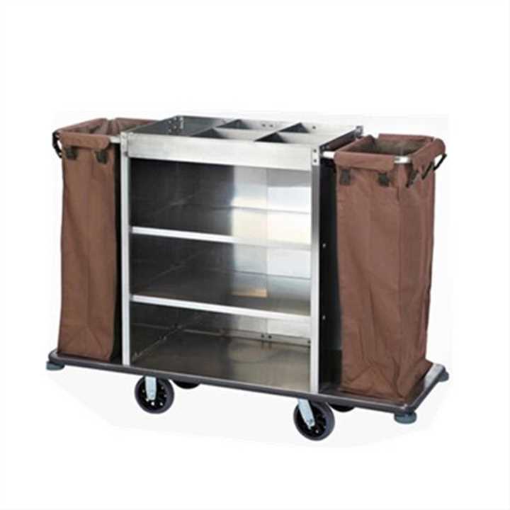 酒店双边客房工作车 收纳布草车 房口车 宾馆清洁车推车