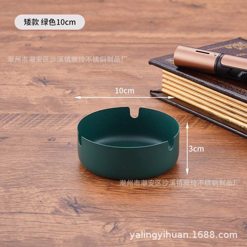 Cenicero de acero inoxidable dorado grueso, resistente y elegante, ideal para bar o cafetería, venta directa de fábrica