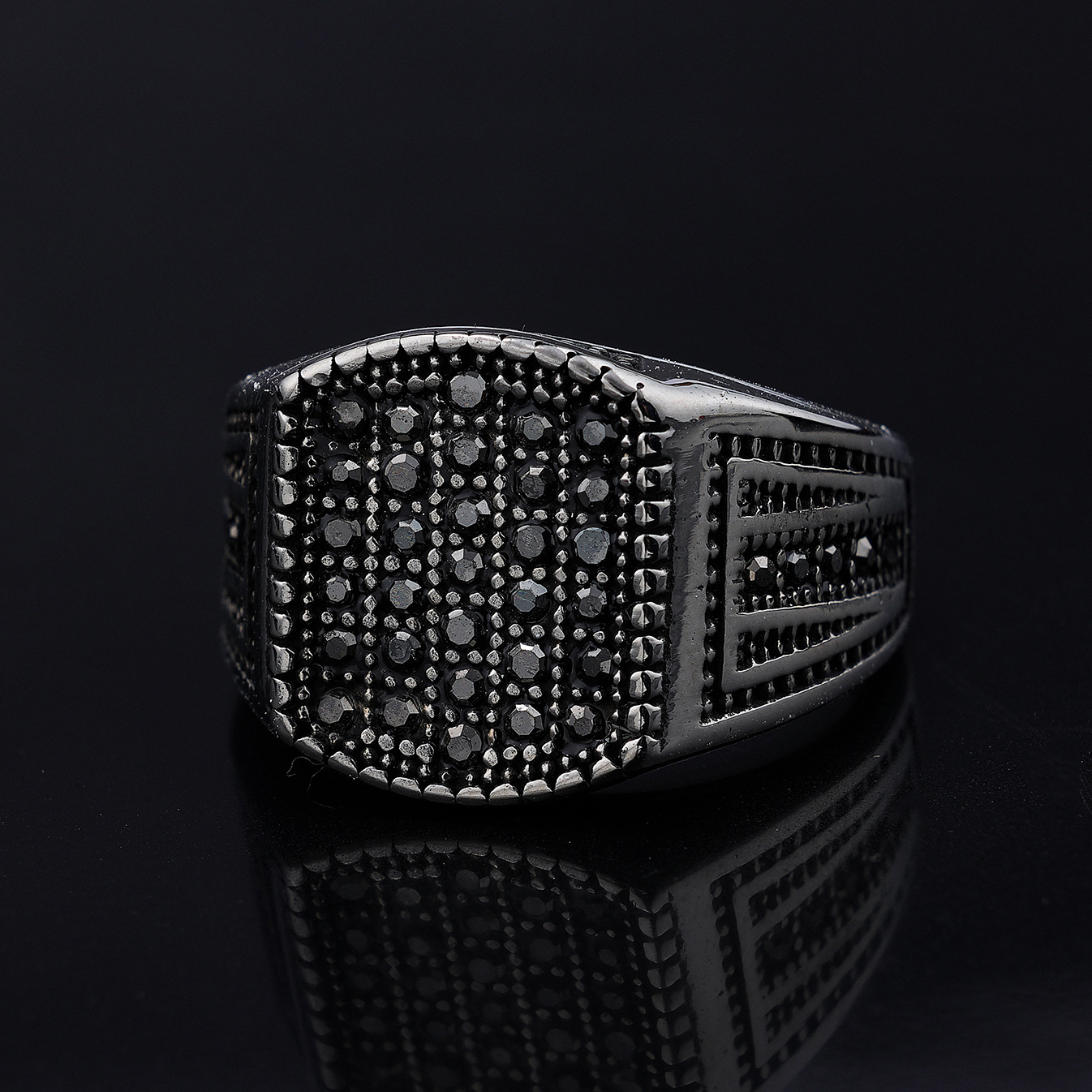 13, 7, 8 Ring Size Hip-Hop Punk Geometric Titanium Steel Men's Rings Punk Rings