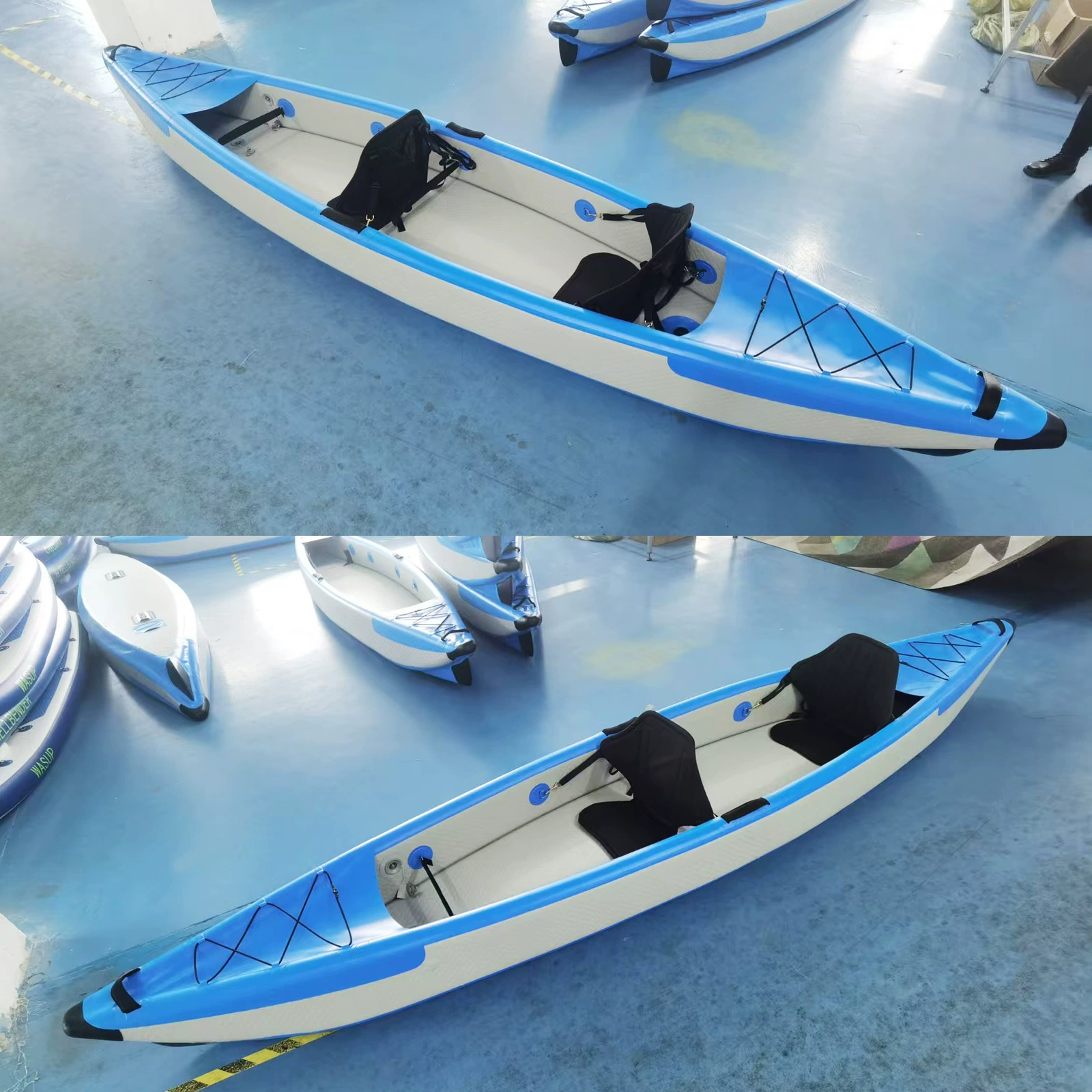 Двухместный складной каяк для соревнований, надувной каяк для рафтинга