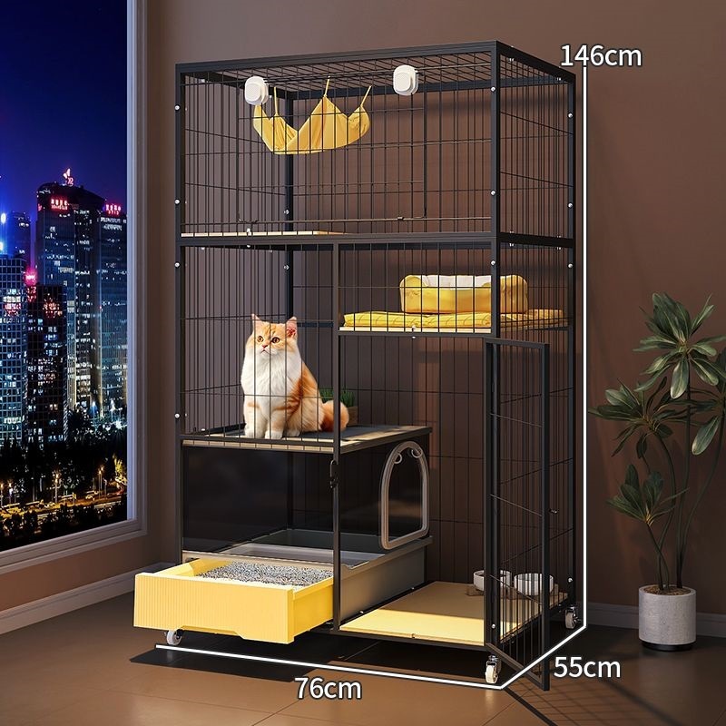 猫笼子带厕所一体自由空间猫别墅家用室内一室一厅一卫猫窝舍|undefined