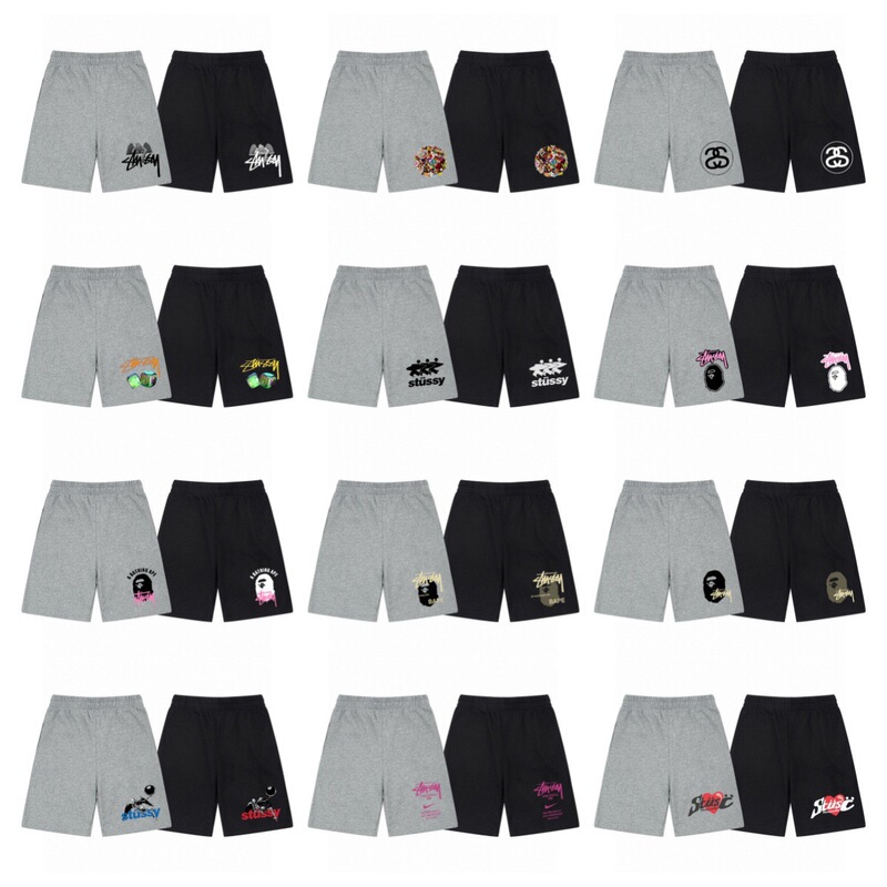 Cross-Border Foreign Trade Summer Stussy Letter Skull Print Casual Loose Shorts for Young Men and Women Trendy Brand