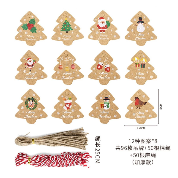 Combination 1 (all patterns) 96 tag+50 hemp ropes+50 red and white cotton ropes