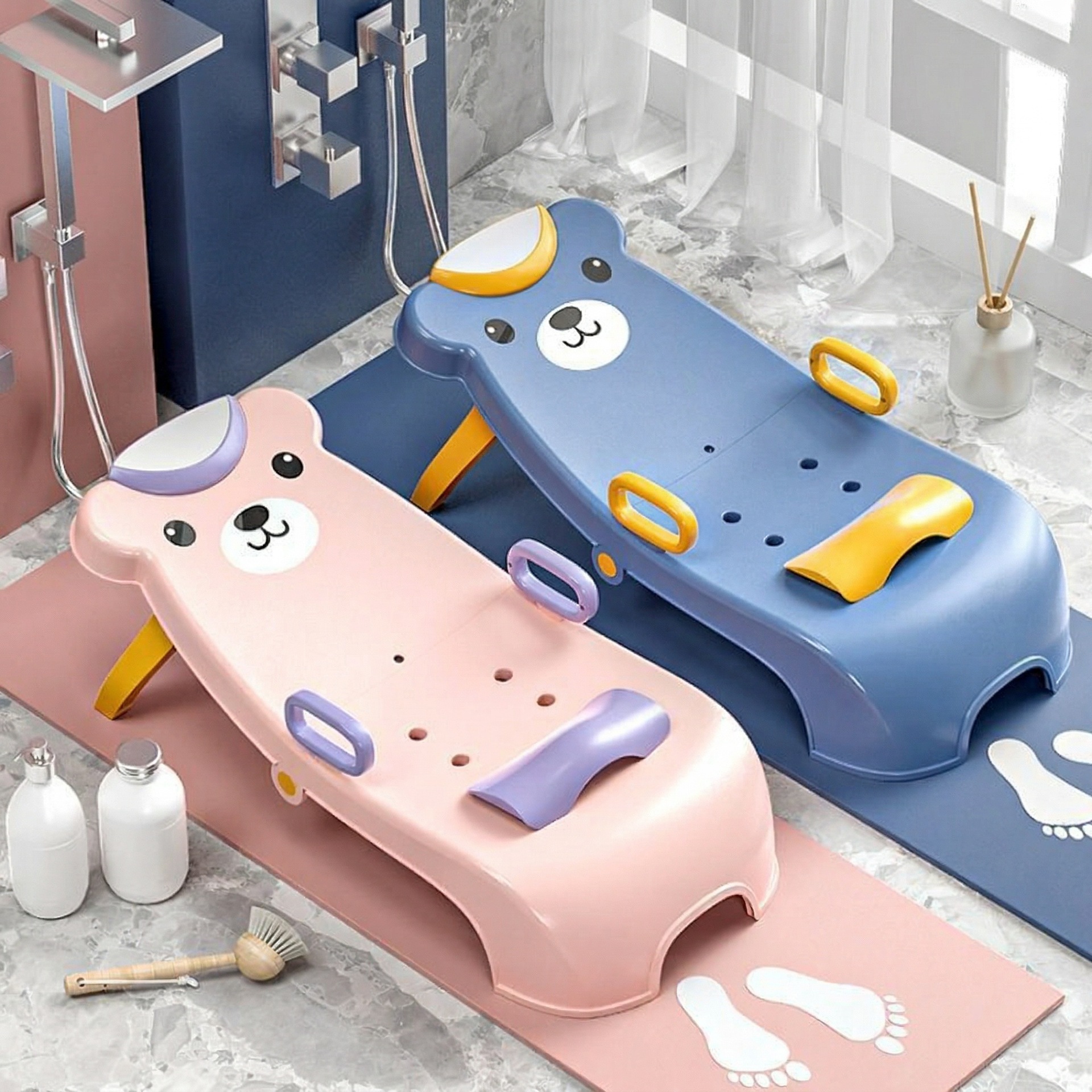 Silla de baño de cabello plegable para niños Silla de baño de cabello reclinada artefacto para niños Silla de baño de cabello cama de lavado de cabello artefacto