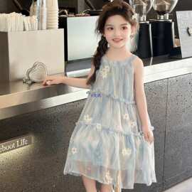 女童夏季裙子2026新款夏天沙滩裙小女孩公主裙儿童夏装运动连衣裙