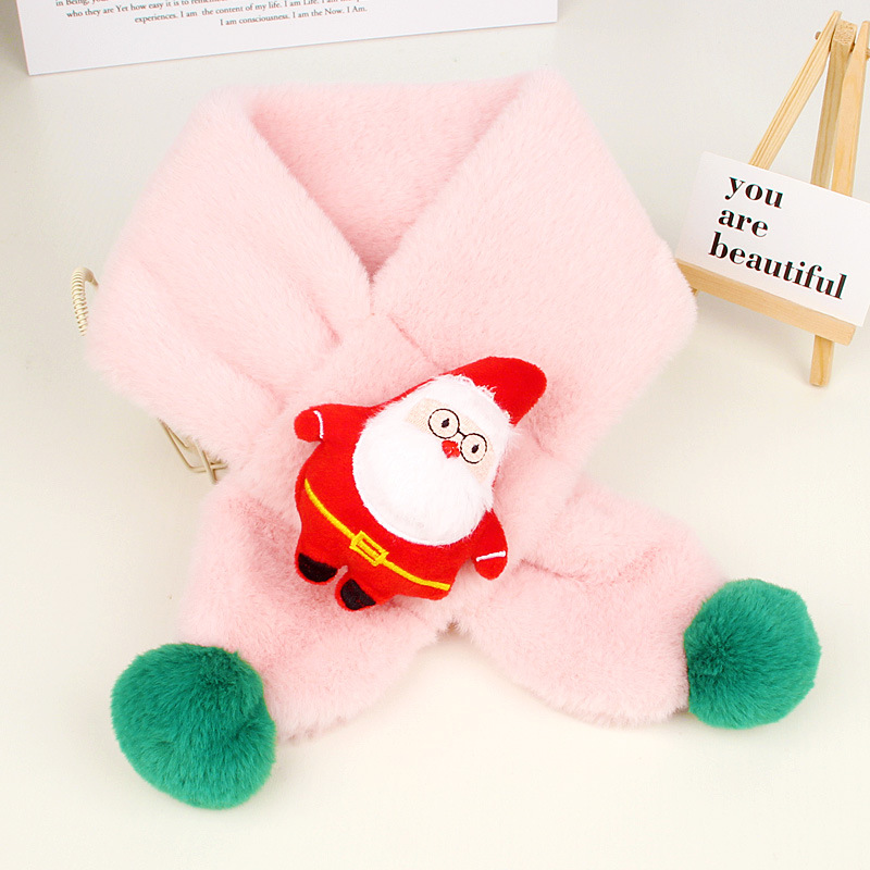 Bufanda infantil de felpa imitación piel de conejo cálida otoño invierno Navidad bebés y niños