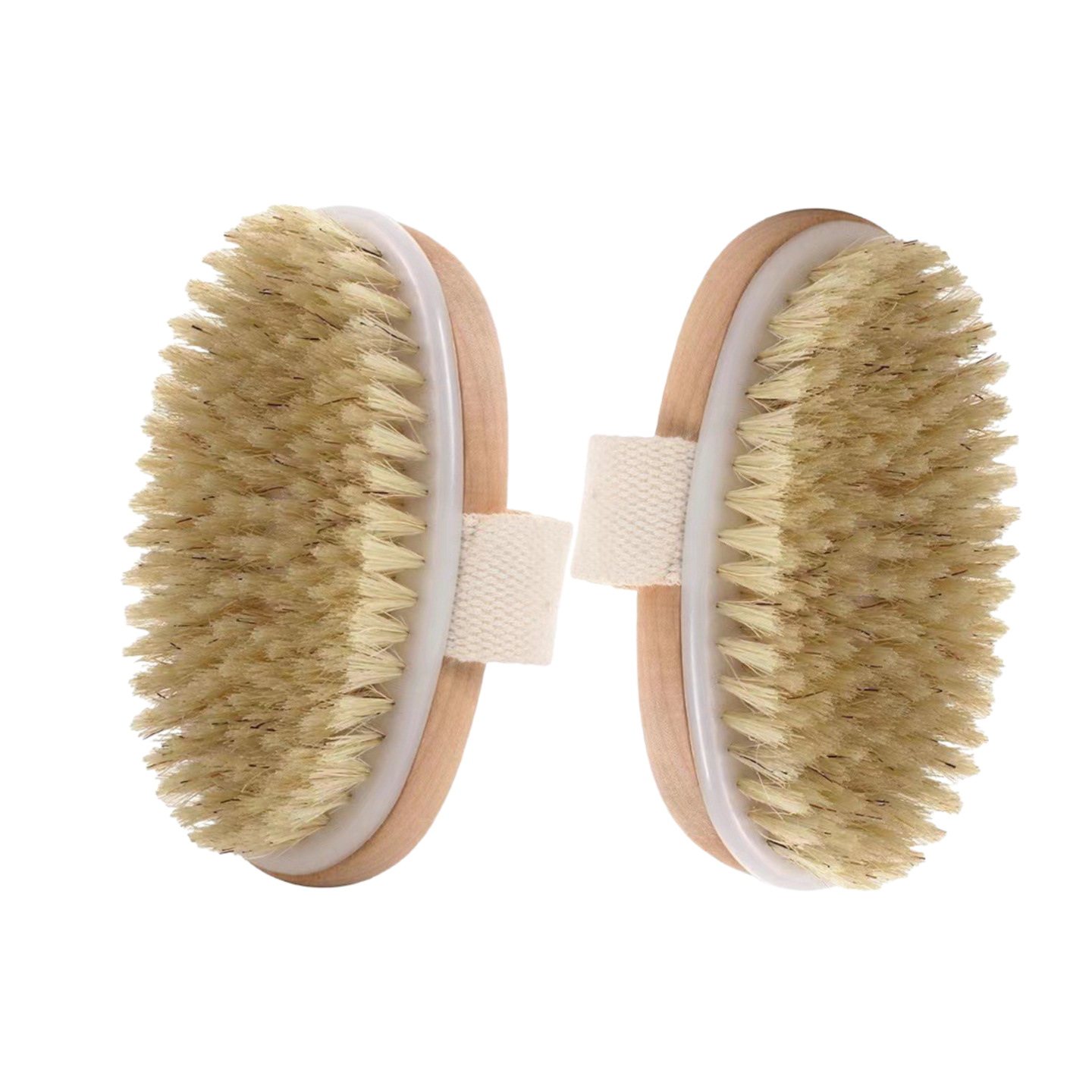 Cepillo de baño ovalado de cerdas de jabalí, cepillo de masaje suave para el cuerpo, cepillo de ducha, cepillo de espalda de madera para baño