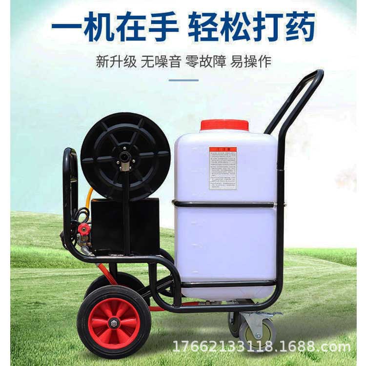 园林社区灭蚊虫喷雾机 60升推车式喷洒均匀 拉管式杀虫电动打药机