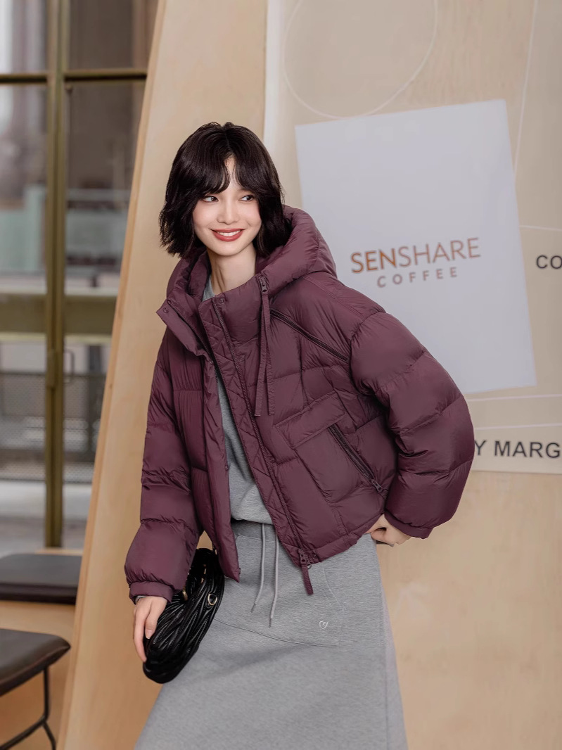 Winter short down jacket for leisure with down, 2024 years, Korean style, oversize, increased thickness