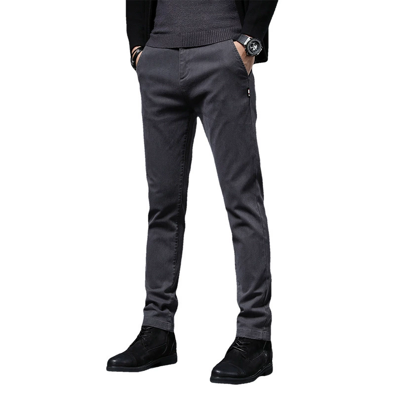 Летние мужские повседневные брюки, корейский стиль, slim fit