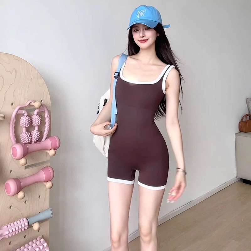 High-End One-Piece Yoga Clothing, Pilates Fitness, Beautiful Back One-Piece Sports Tight-Fitting Removable Chest Pad Fitness Clothing