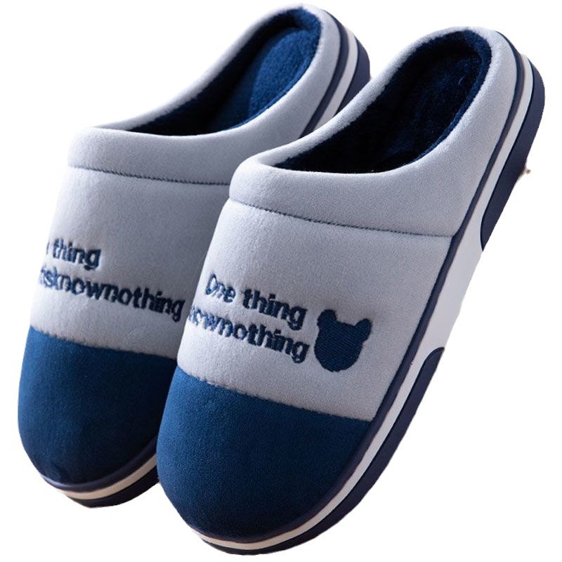 Nuevas Zapatillas de algodón para hombres de invierno de fondo grueso antideslizante interior cálido Zapatillas de casa pareja de mujeres Zapatillas de lana en casa