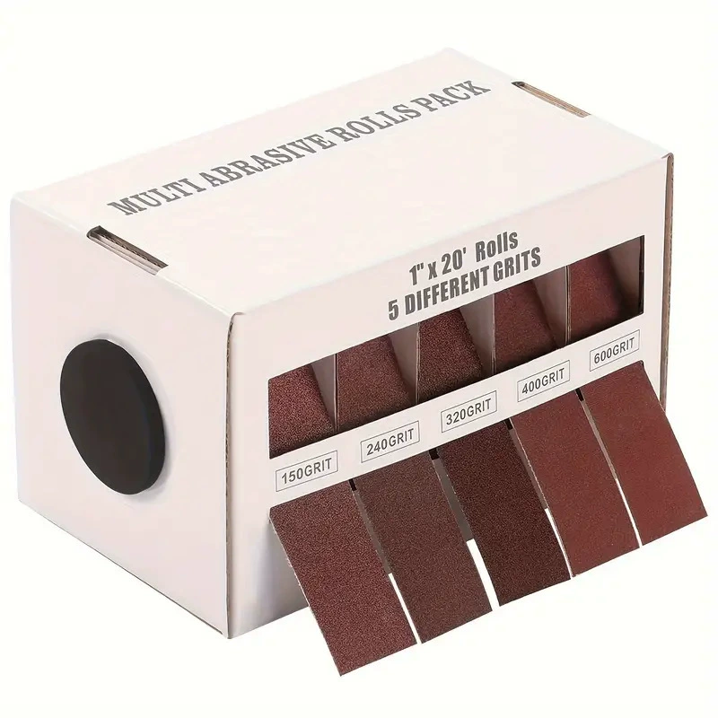 Трансграничный натяжной ремень в штучной коробке 4 накачки 5 накачки 6 накачки 25 мм * 6 м катушки намотки набор рулонов наждачной бумаги 1 дюйм набор рулонов