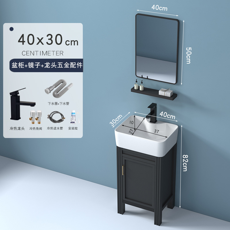 40X30: conjunto completo de grifo + espejo cuadrado