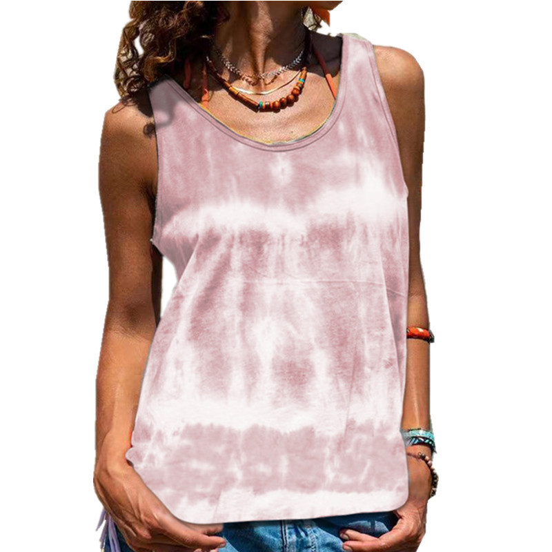 Women's T-shirt Sleeveless Tank Tops Printing Fashion Tie Dye display picture 2