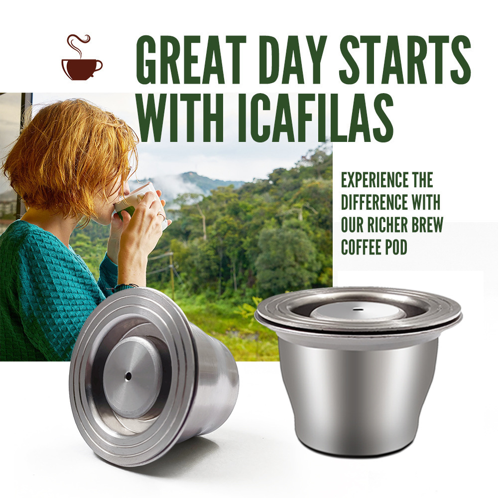 Nestle Nespresso Cápsula de café Shell filtro reutilizable con creativo cuchara de acero inoxidable martillo