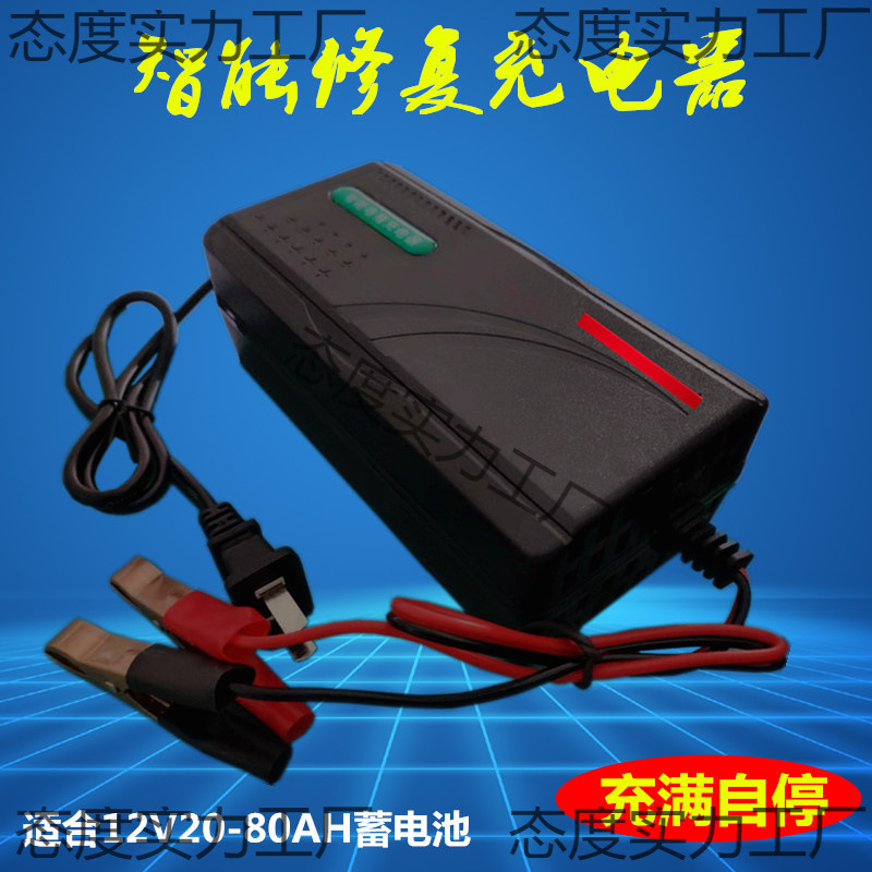 智能汽车电瓶充电器12V20AH32A45AH55AH60AH面包轿车蓄电池充电机