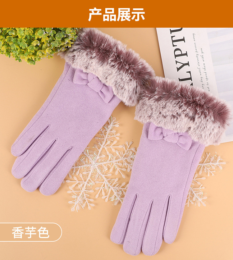 Guantes de las mujeres primavera y otoño invierno pantalla táctil forrado de lana caliente lindo estudiante ciclismo engrosada a prueba de viento guantes fríos