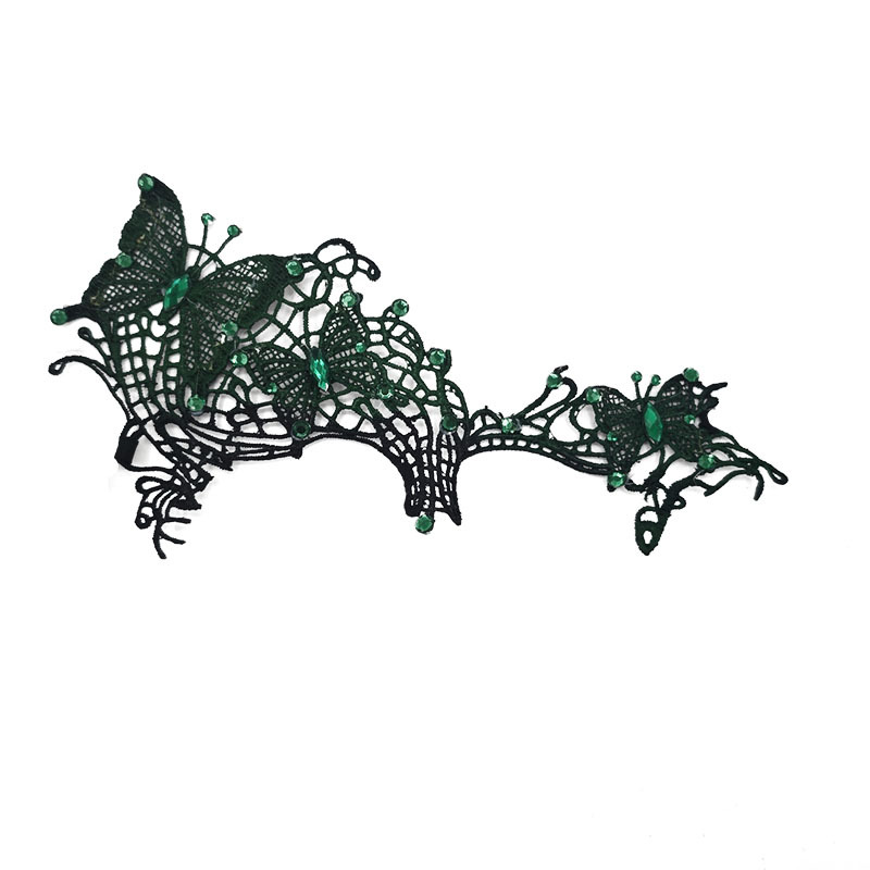 Venecia máscara de mariposa de encaje negro con gafas especiales máscara de carnaval de diamante sexy