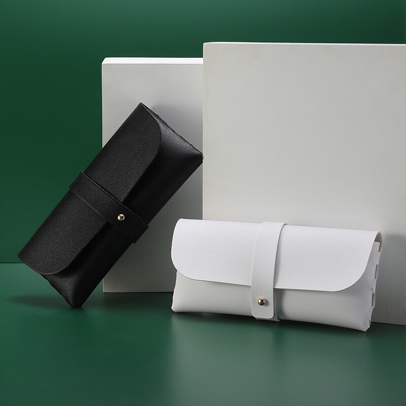 New black calfskin glasses case wholesale sunglasses box glasses cloth glasses bag polarized card blue light pressure-resistant glasses case