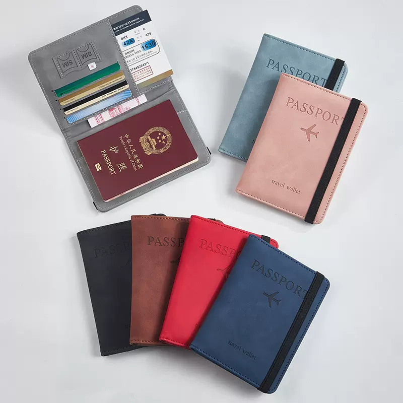 跨境爆款RFID护照包轻薄护照夹pu皮面防盗刷多功能钱包旅行护照夹