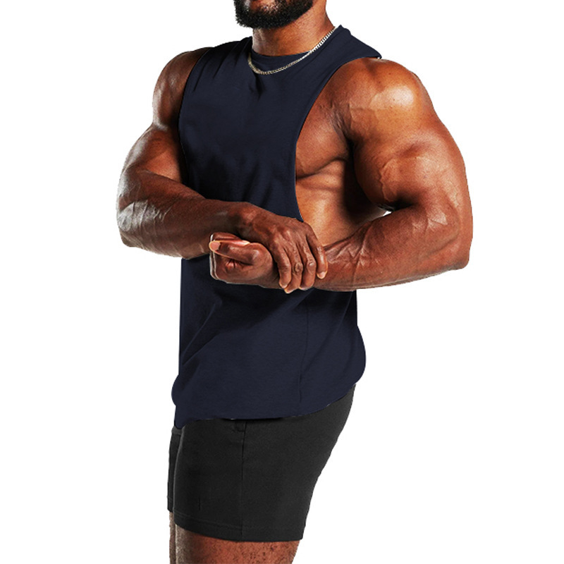 2024 Sommer Neues Fitness-Tanktop für Herren, einfarbig, sportlich, lässig, lockere Schulter-T-Shirt_voghion.com