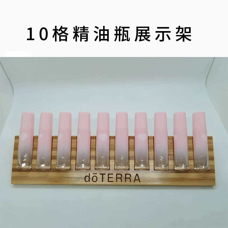 Подставка для хранения и демонстрации флаконов с эфирными маслами doTERRA, 10-секционный треугольный бамбуковый органайзер для настольных флаконов с роликовыми распылителями