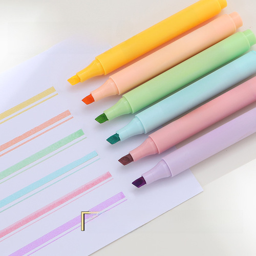 Cute Sanrio Fluorescent Pens 6-Pack Box, High-Quality Colorful Pens, Multifunctional Kluromi Girl Heart Fluorescent Pens