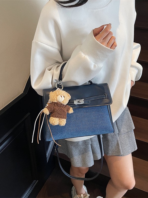 Jeans portátil de alto nivel, bolsos de Kelly, mujeres de moda coreana transfronteriza, nicho de alto nivel, bolsos de hombro de un solo hombro