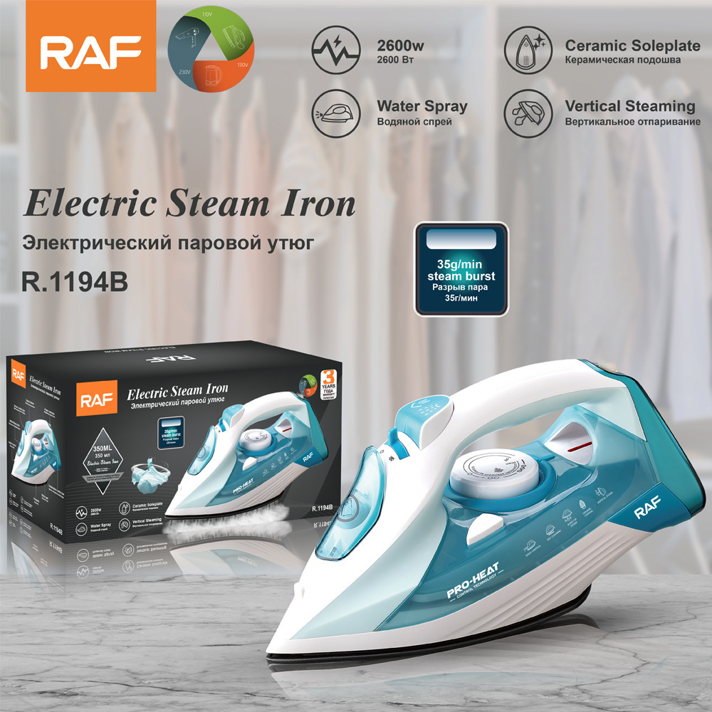 RAF transfronterizo exclusivamente para planchas de vapor domésticas europeas y estadounidenses planchas de planchado de mano de alta potencia