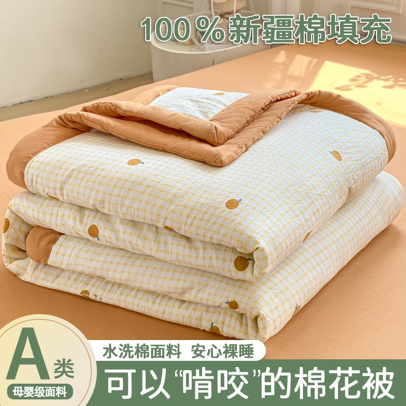100%新疆棉花被夏凉被2025新款空调被夏全棉纯棉可机洗空调被薄款|undefined