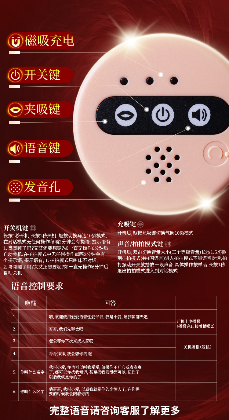 Jiuai Big Ass Half-Body Male Masturbator with Electric Suction, Vibration and Voice — detail image 24