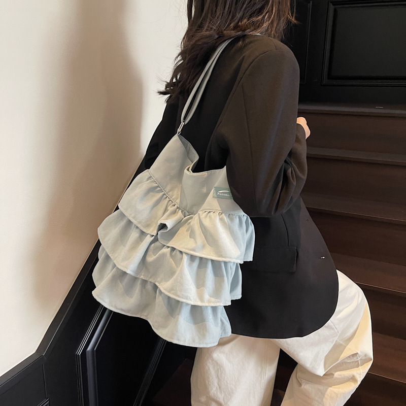 Korean Ruffled Skirt-Style Fabric Bag for Women 2026 New Trendy Fashion Niche Tote Bag Large Capacity Crossbody Bag Korean Ruffled Skirt-Style Fabric Bag for Women 2026 New Trendy Fashion Niche Tote Bag Large Capacity Crossbody Bag