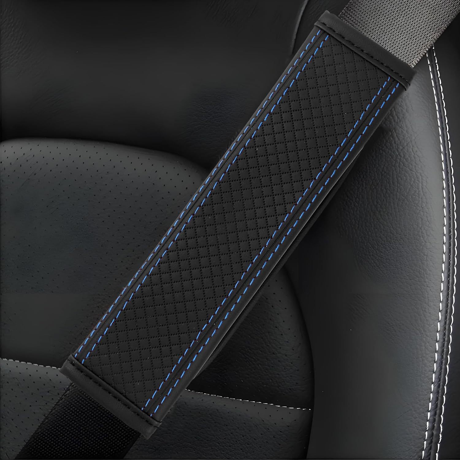 Popular Amazon seatbelt shoulder pad, carbon fiber shoulder protector, breathable leather, soft and safe, wholesale