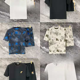 跨境B家26ss新款休闲短袖短裤套装高端版本专柜品质