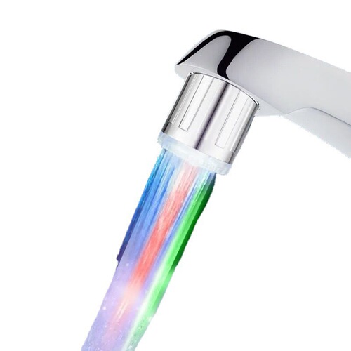 Kitchen faucet anti-splash extender faucet LED temperature-sensitive three-color color light-emitting vegetable washing basin filter sprinkler