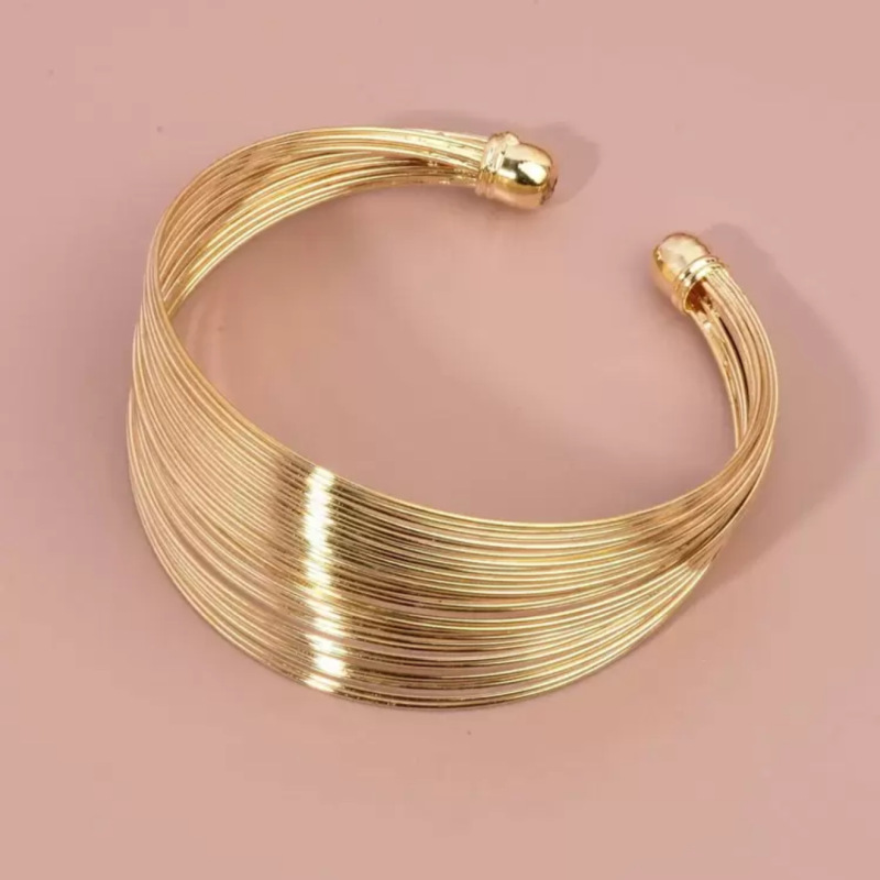 European and American Cross-Border Export Hot-Selling Jewelry Metal Geometric Bracelet Open Bracelet Bracelet Women's Fashion Jewelry Accessories