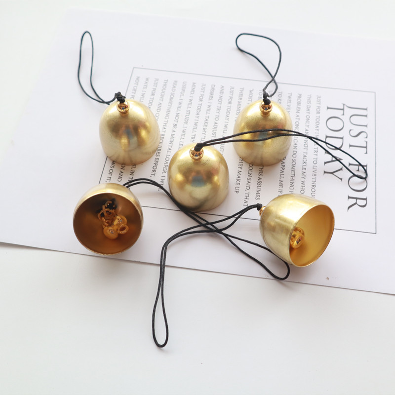 Brass small bell with accessories for St. Valentine's Day
