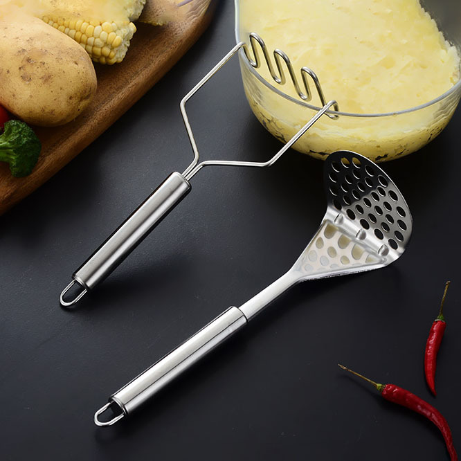 Acero inoxidable Potato Mascher bebé suplemento de alimentos manual Mascher cocina gadget