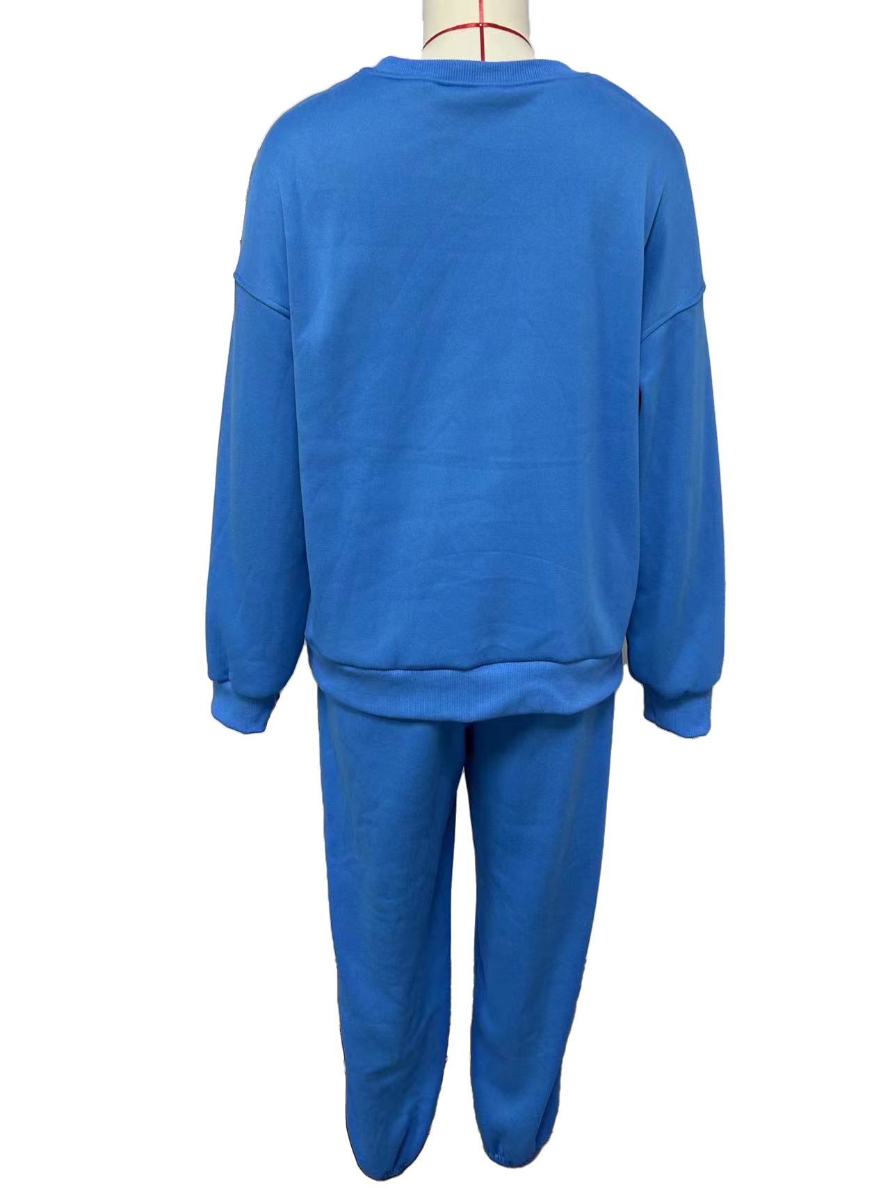 2023 Women's casual fashion printed thickened plush sweater long sleeved pants set_voghion.com