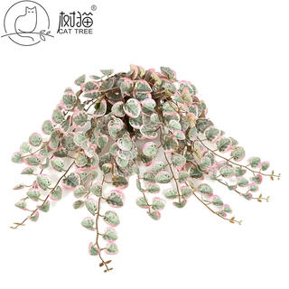 2024仿真壁挂植物3d打印金钱叶人造尤加利假花装饰管道缠绕小藤蔓