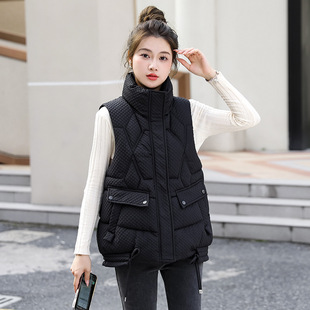 Cross-border Winter New Down Cotton-padded Jacket Women's Vest Warm High-end Vest Loose plus size Fashion Waistcoat