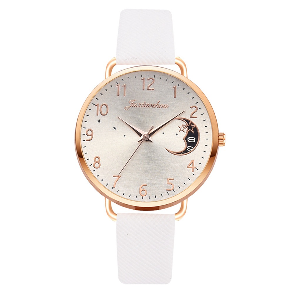 Orologio da studente in oro rosa con cinturino minimalista da donna con motivo stella lunare, nuovo prodotto caldo e alla moda 2024_voghion.com