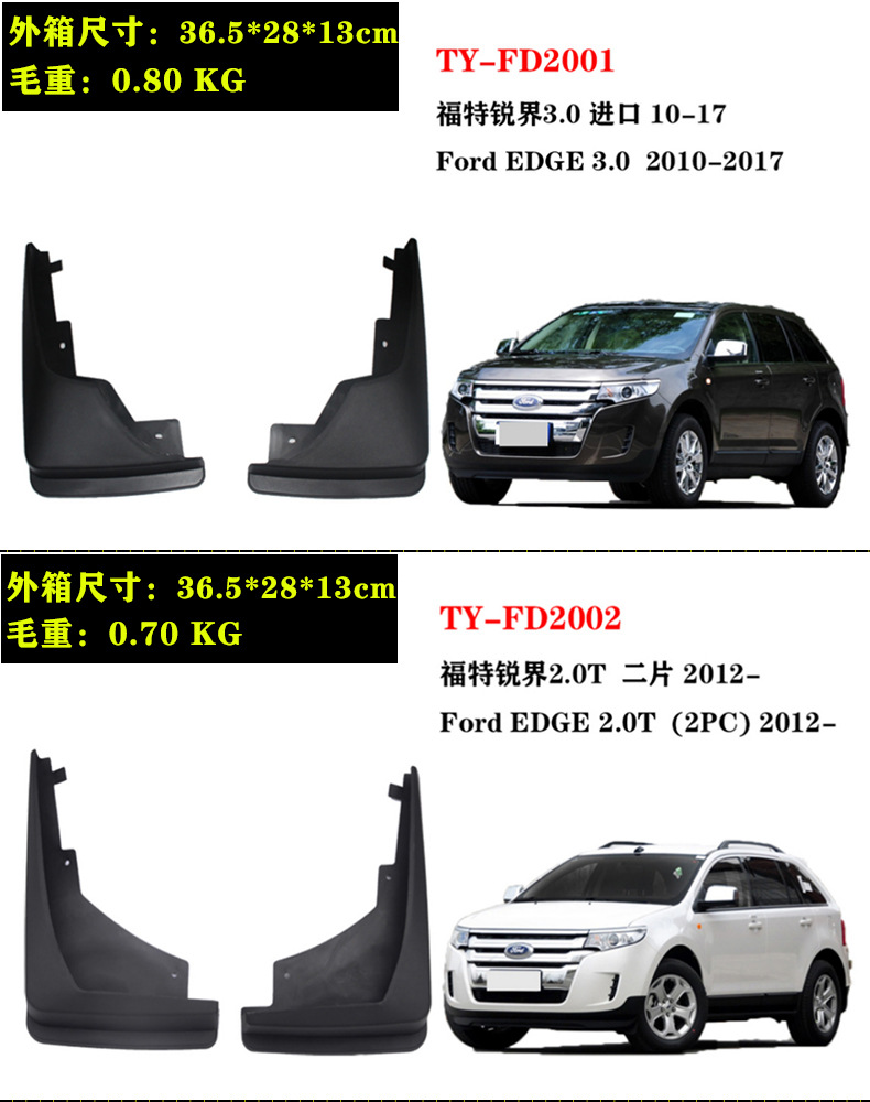 Manufacturer's 09-26 Model Ford Edge L Edge 3.0 Imported 2.0 2.0t Plus Car Parts Fender Flares