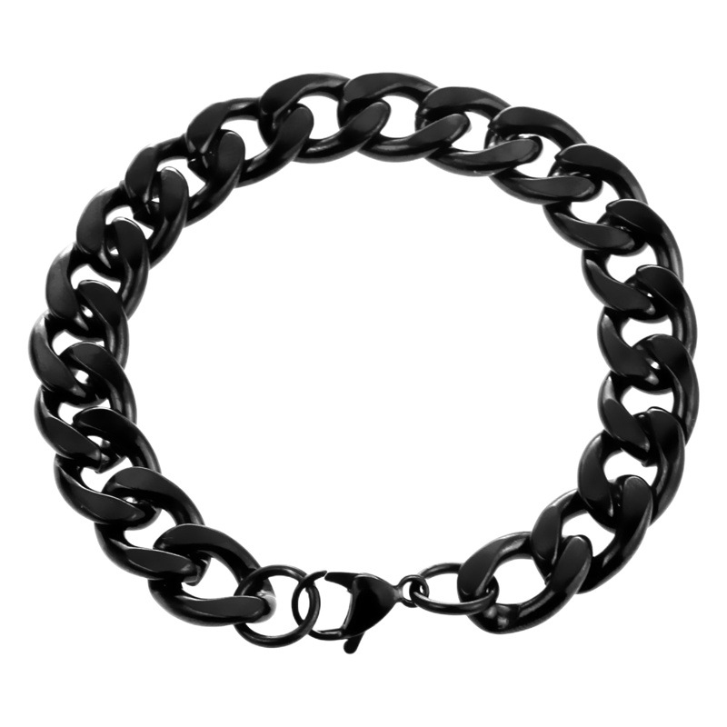 Hip hop de moda cadena cubana de titanio de acero torcedura Cadena de langosta hebilla negro pulsera europea y americana de los hombres pulsera de acero inoxidable joyería