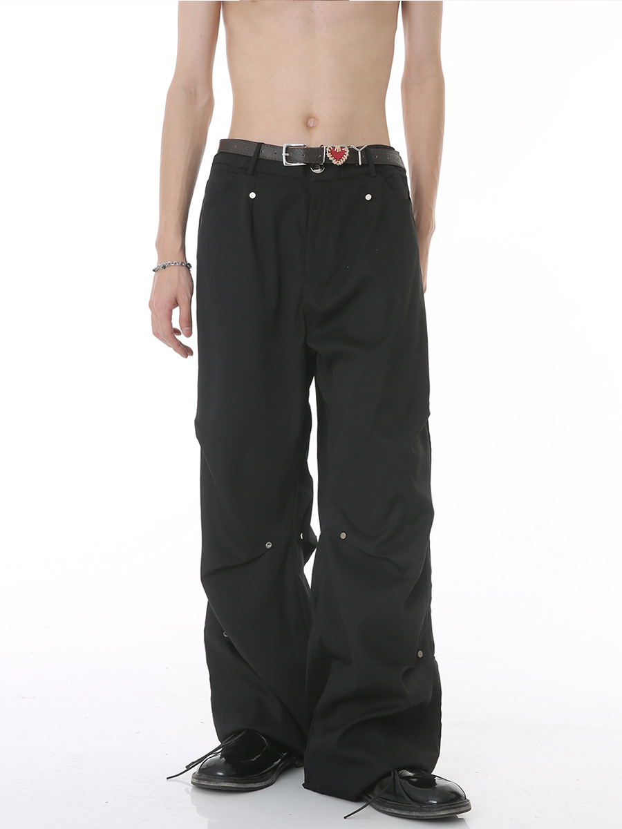 Mtlclothes ropa de hombre | 2023 verano nuevo estilo coreano overoles sueltos pierna ancha trapear hip hop pantalones casuales