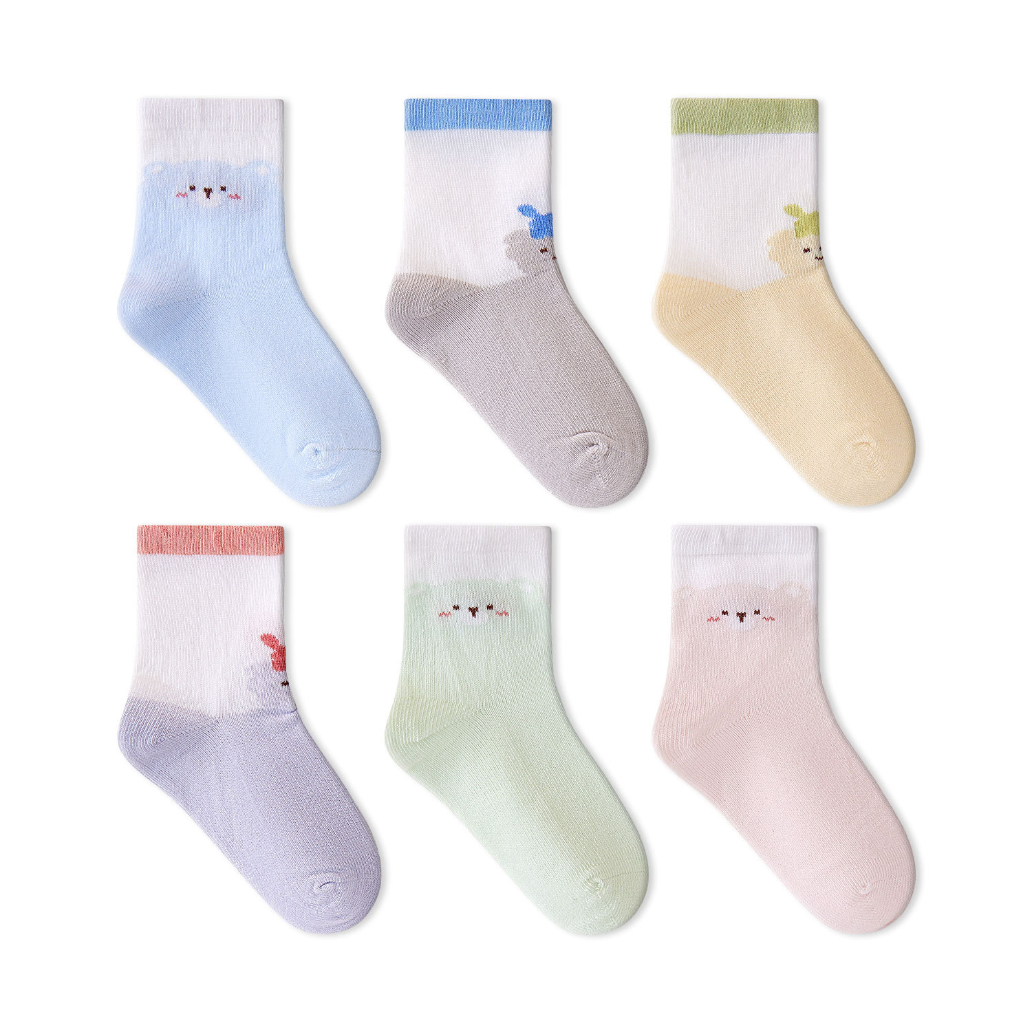 Children's spring thin cotton breathable socks for men and women 5