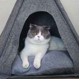 跨境宠物帐篷木支架窝狗床猫窝四季中小型犬用品可拆洗柯基小别墅